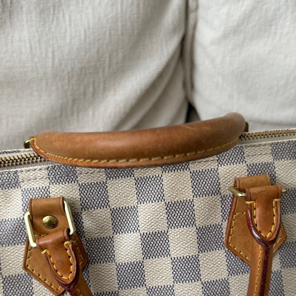 Louis Vuitton Damier Azur Satchel - Cream and Brown - Picture 3 of 11